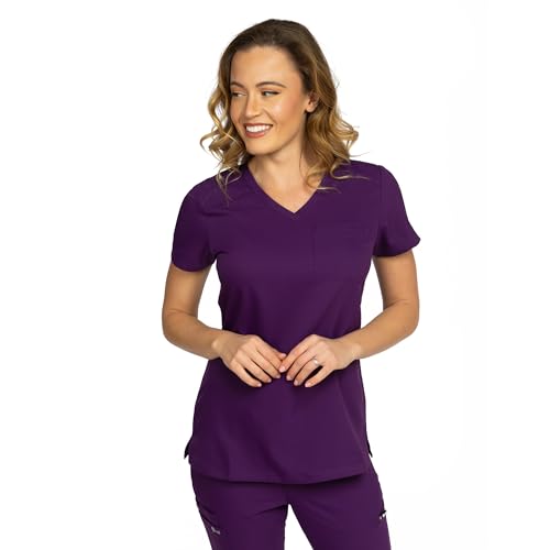 B-well Aurelia Kasacks Damen Pflege – Antibakterielle, Geruchsresistente, Bügelfreie medizinische Kleidung – Pflege Kasack mit V-Ausschnitt, Tasche & Schlaufe Aubergine S B-well Aurelia Kasacks Damen Pflege – Antibakterielle, Geruchsresistente, Bügelfreie medizinische Kleidung – Pflege Kasack mit V-Ausschnitt, Tasche & Schlaufe Aubergine S von B-well