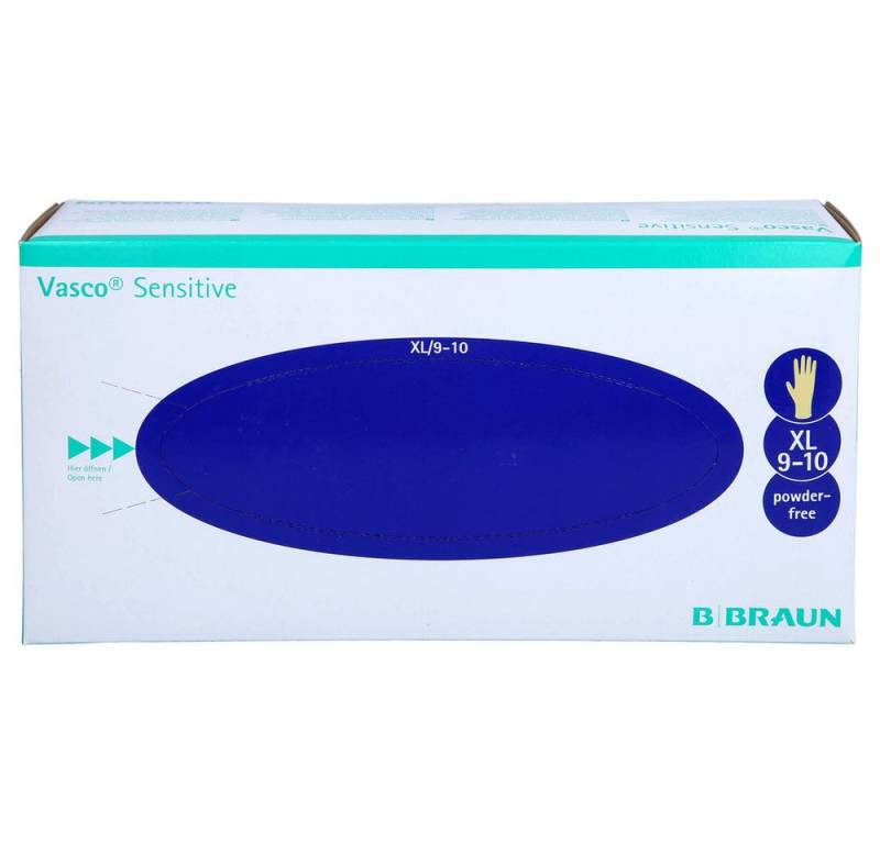 B. Braun Einweghandschuhe puderfreier Untersuchungshandschuh (Spar-Set, 90-St., Sensitive) Mit synthetischer Innenbeschichtung von B. Braun