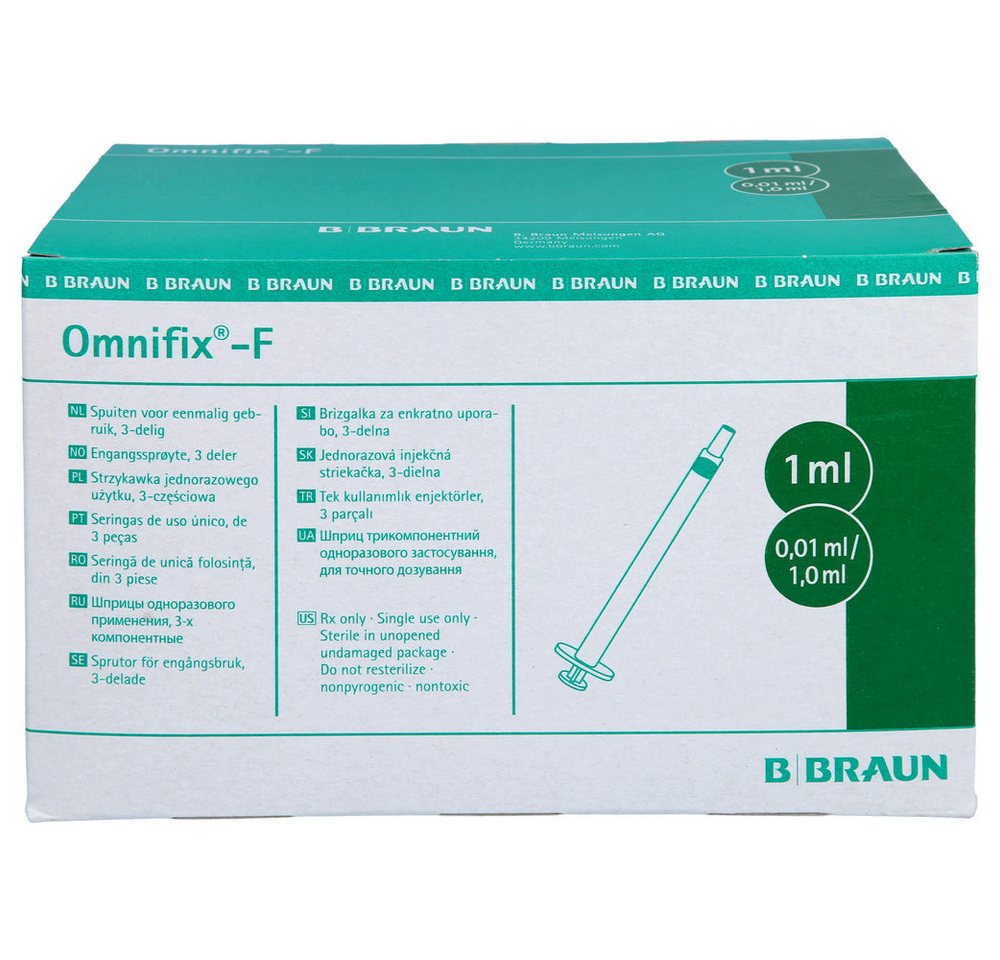 B. Braun Feindosierspritze Spritze Dosieren, (Spar-Set, 100-St., Kolbenstopfen), 1 ml Spritze mit 0,01 ml-Skalierung – ideal für Tuberkulin von B. Braun