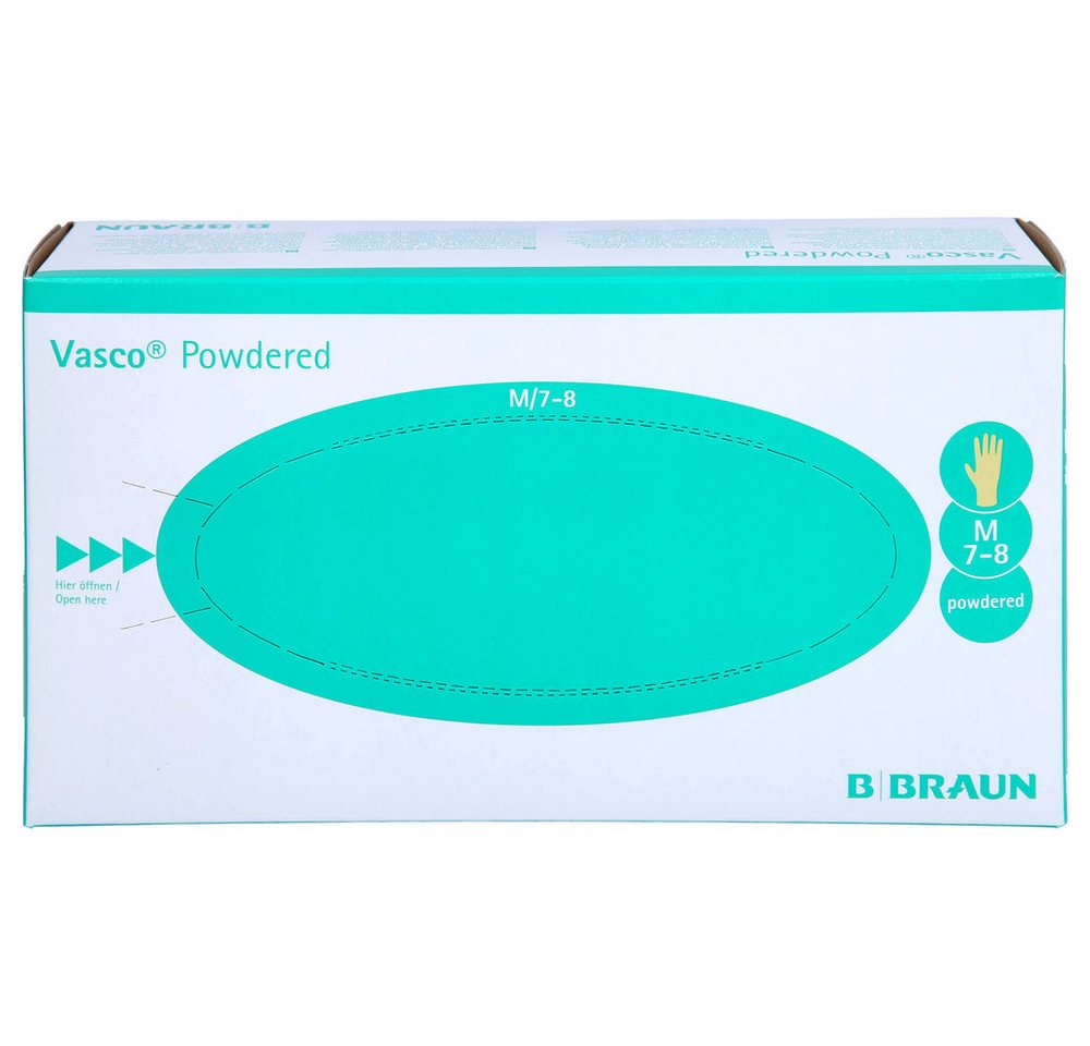 B. Braun Latexhandschuhe Gepuderter Untersuchungshandschuh (Spar-Set, 100-St., hochelastisch) Mikroraue Oberfläche sorgt für sichere Handhabung von B. Braun