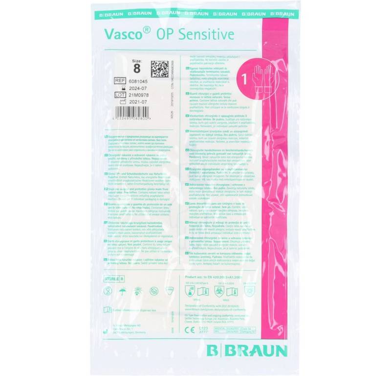 B. Braun Latexhandschuhe Latex OP-Handschuhe (Spar-Set, 2-St., OP Sensitive) Sehr gute Griffsicherheit durch mikroraue Oberfläche von B. Braun