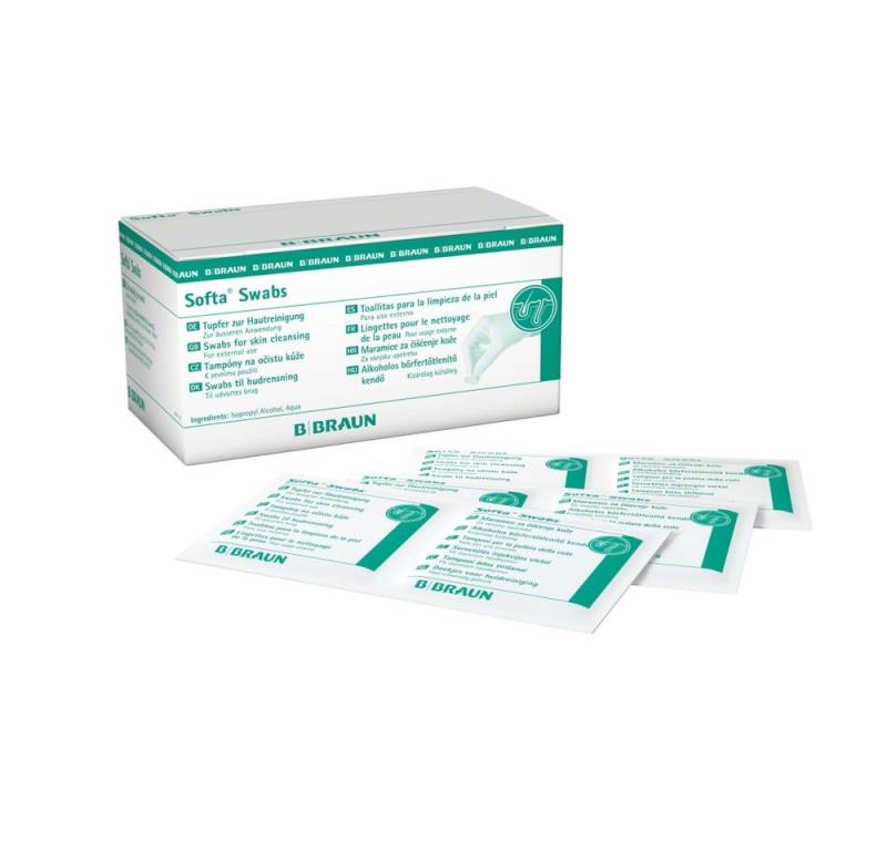 B. Braun Wundpflaster Softa Swabs 65 x 30 mm Alkoholtupfer zur Hautreinigung (6000 St) von B. Braun