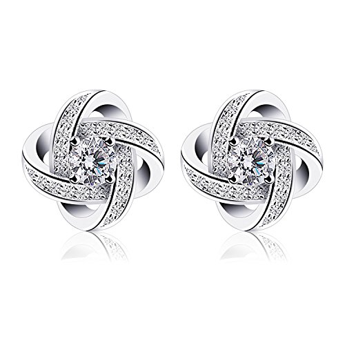 B.Catcher Ohrringe Damen Ohrstecker 925 Sterling Silber Ohrschmuck Twist-Würfel Liebe Set Schmuck Zirkonia Geschenk für Damen von B.Catcher