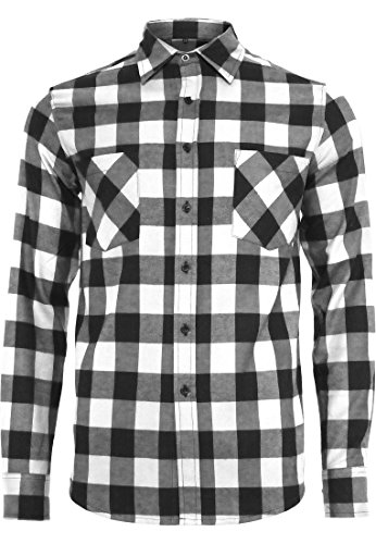 B.Y.B Herren Checked Flanell Karo Hemd in versch. Farben (XL, Black/White) von B.Y.B