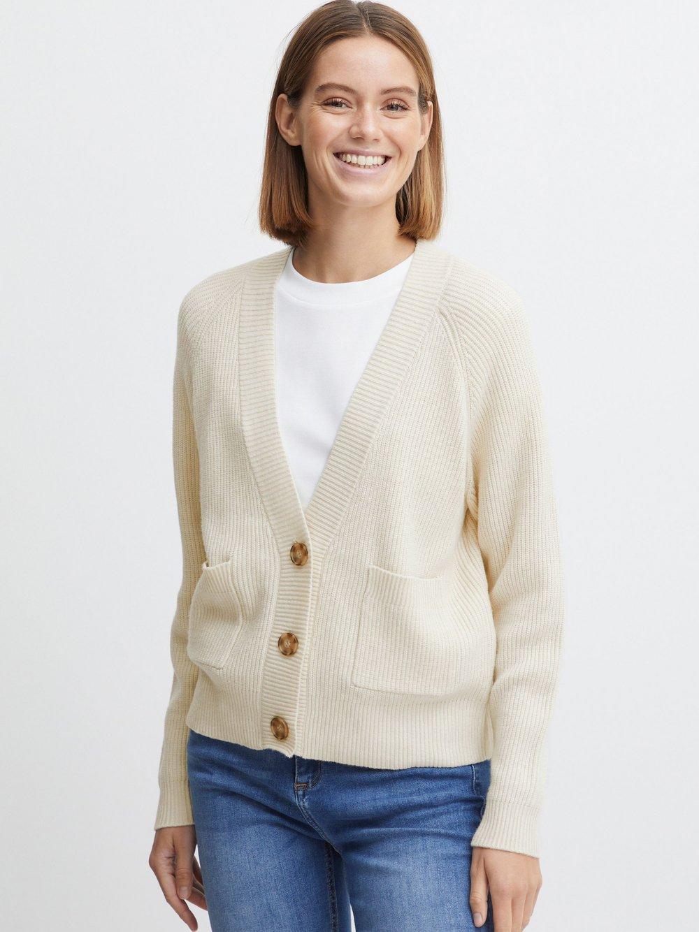 B.Young Strickjacke Damen Viskose V-Ausschnitt, beige von B.Young