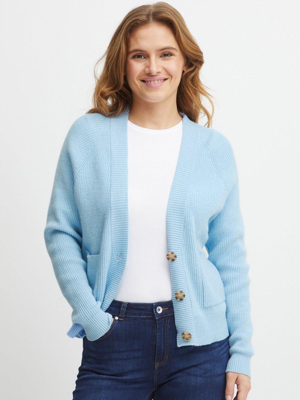 B.Young Strickjacke Damen Viskose V-Ausschnitt, blau von B.Young