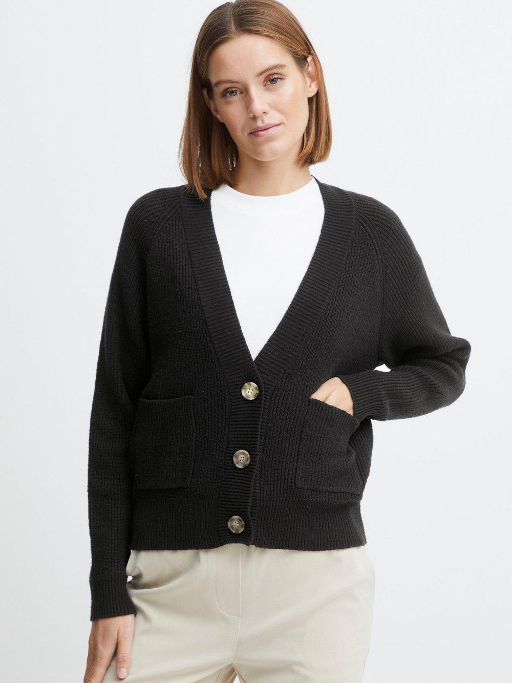 B.Young Strickjacke Damen Viskose V-Ausschnitt, schwarz von B.Young