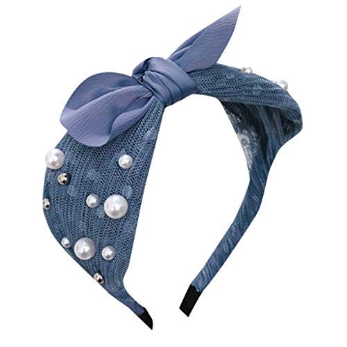Damen Perlen Vintage gedrehte Kunstknoten Breite Haarreifen Samt Stirnband Haarband Haarschmuck (Farbe: A) (C) von B11ACCSDABV00XX