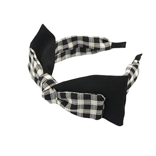 Haarband mit Stoffeinfassung, kariert, breiter Rand, Haarnadel, Netz, rotes Haarbündel, weibliches Doppelschleifen-Stirnband von B11ACCSDABV00XX