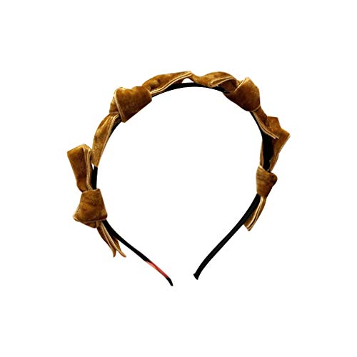 Südkorea Importiert Retro Herbst und Winter Süß Mehrere Samt Schleife Stirnband Mädchen Temperament Wildes Netz Rot Stirnband Damen (Farbe: Schwarz) (Gelb) von B11ACCSDABV00XX