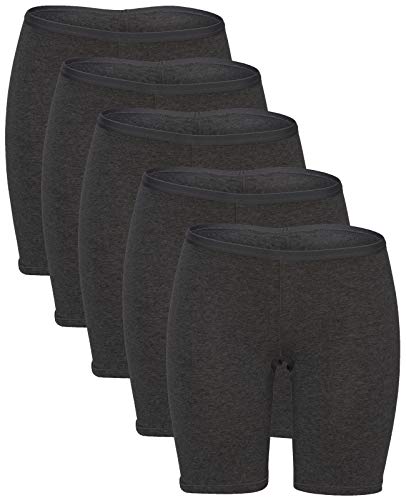 B2BODY Damen Regular & Plus Size Stretch Cotton Long Leg 6.5" Boyshort Briefs, Schwarz, XXL Große Größen von B2BODY