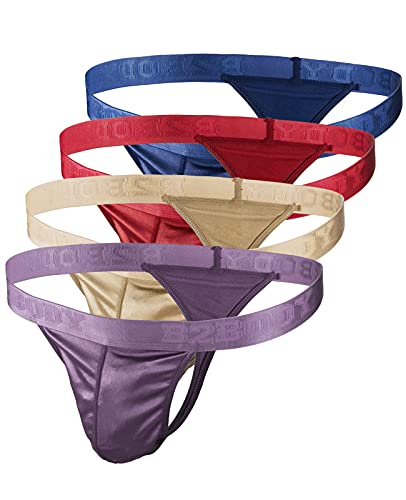 Herren-Tanga aus Satin, seidig, sexy, G-String, 4 Stück, fire, XX-Large Groß von B2BODY