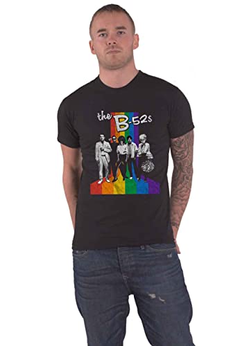 B52's T Shirt Rainbow Stripes Band Logo Nue offiziell Herren Schwarz XXL B52's T Shirt Rainbow Stripes Band Logo Nue offiziell Herren Schwarz XXL von B52's