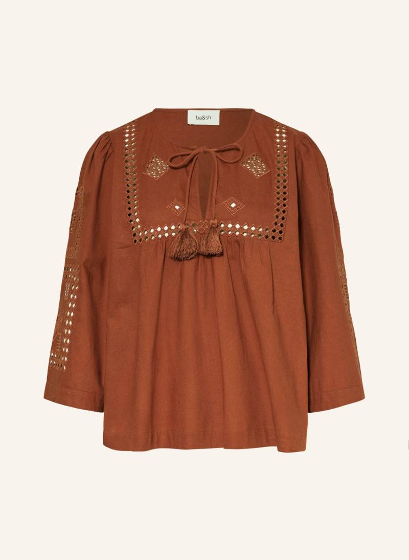 Ba&Sh Bluse Malta Mit Lochspitze braun von BA&SH