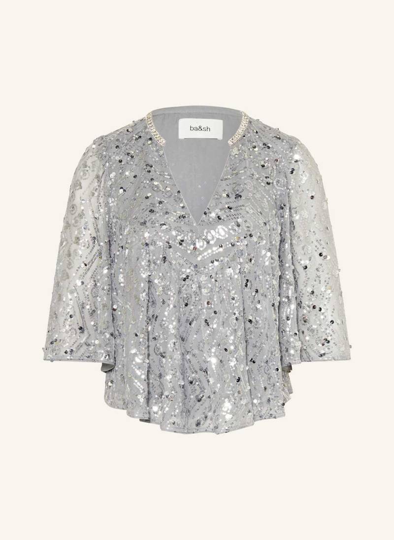 Ba&Sh Blusenshirt Cara Mit Schmucksteinen Und Pailletten silber von BA&SH