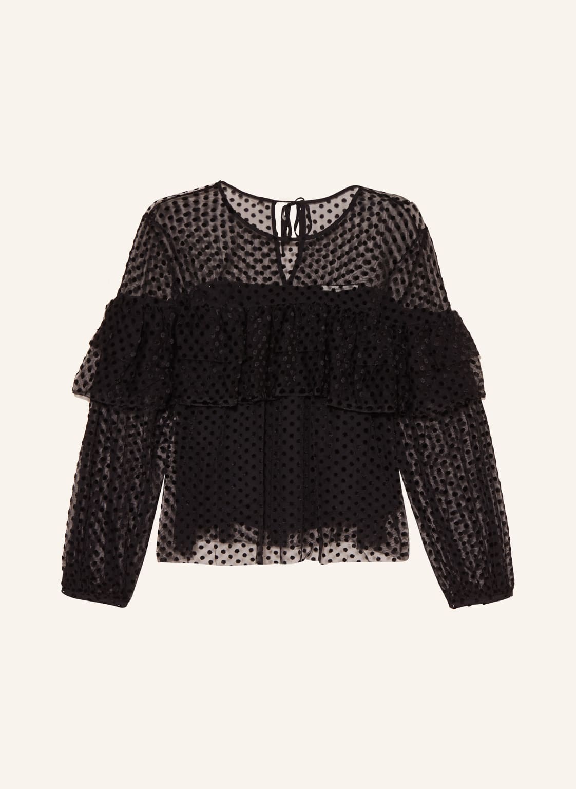 Ba&Sh Blusenshirt Raff Mit Volants Und Samt schwarz von BA&SH