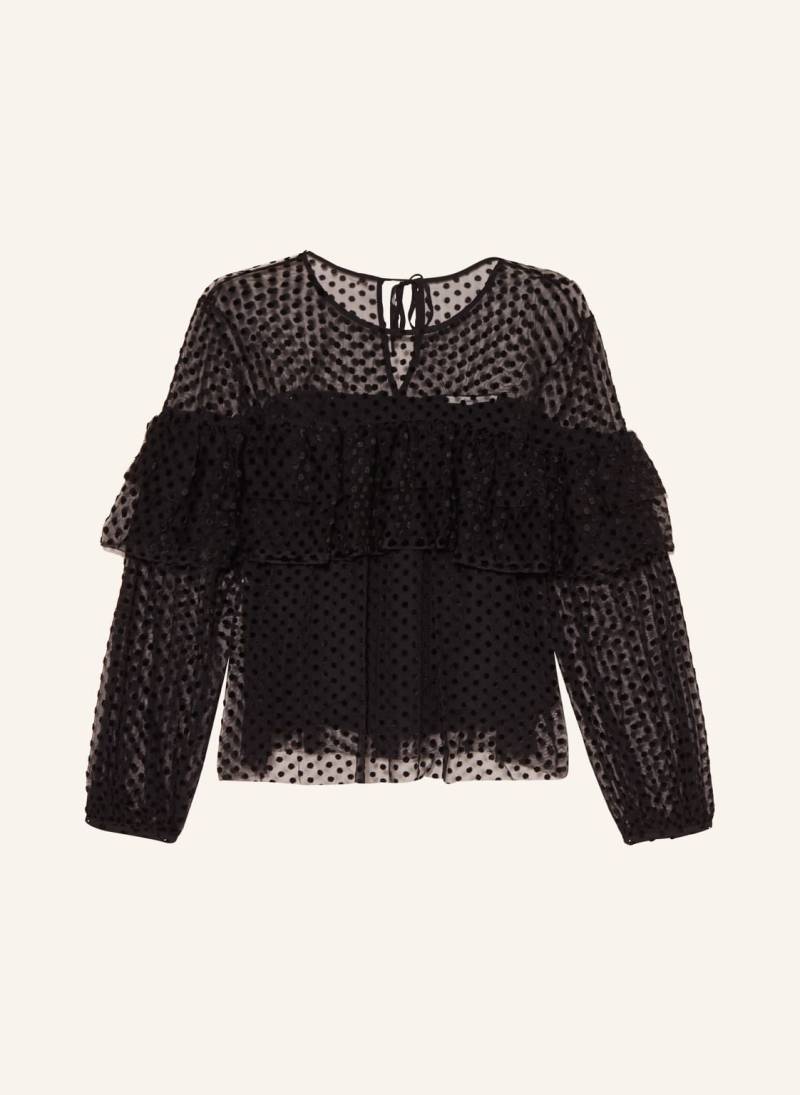 Ba&Sh Blusenshirt Raff Mit Volants Und Samt schwarz von BA&SH