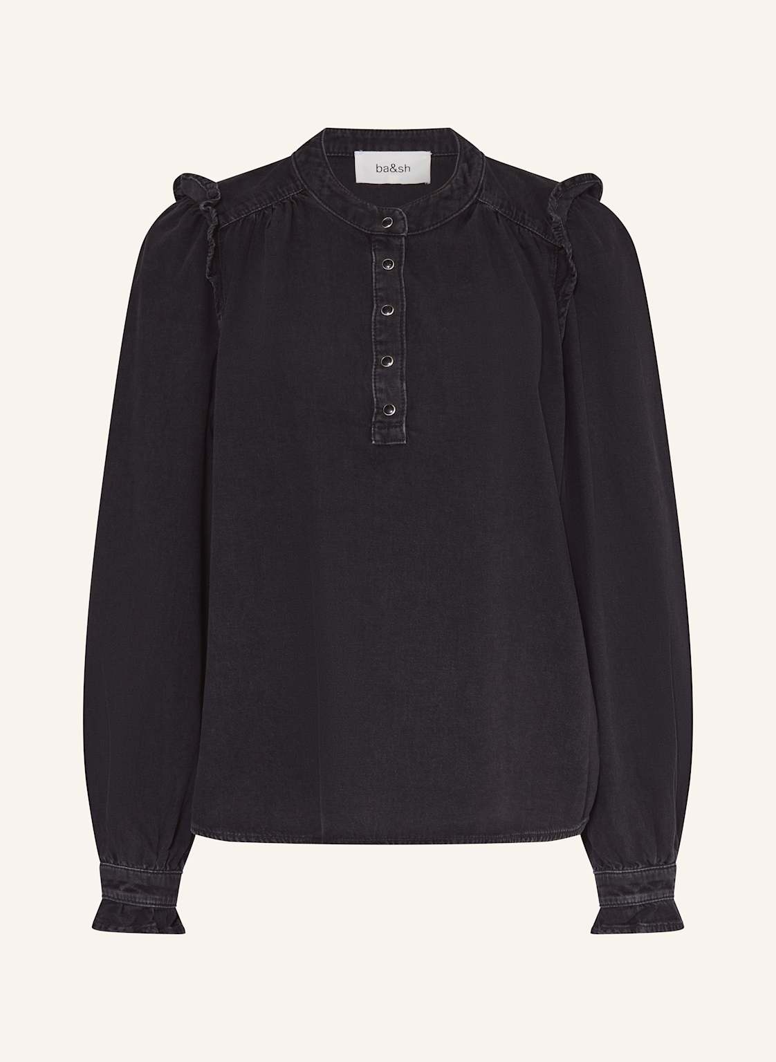 Ba&Sh Jeansbluse Mit Rüschen schwarz von BA&SH