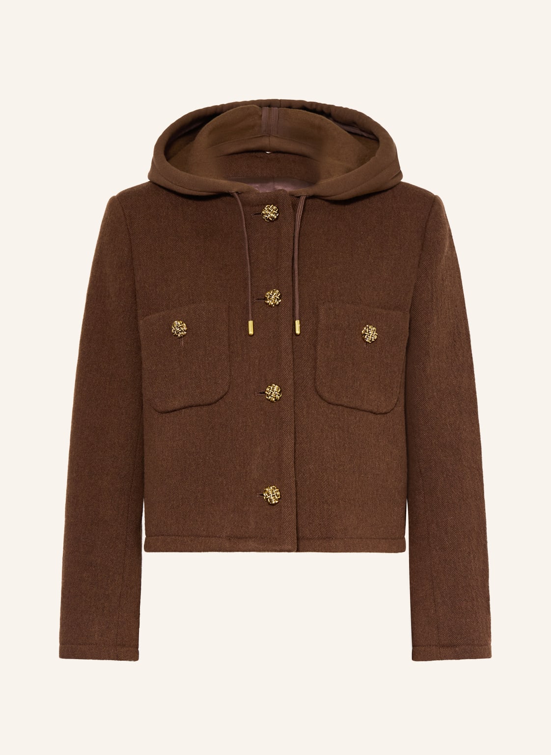 Ba&Sh Kastenjacke Mit Abnehmbarer Kapuze braun von BA&SH