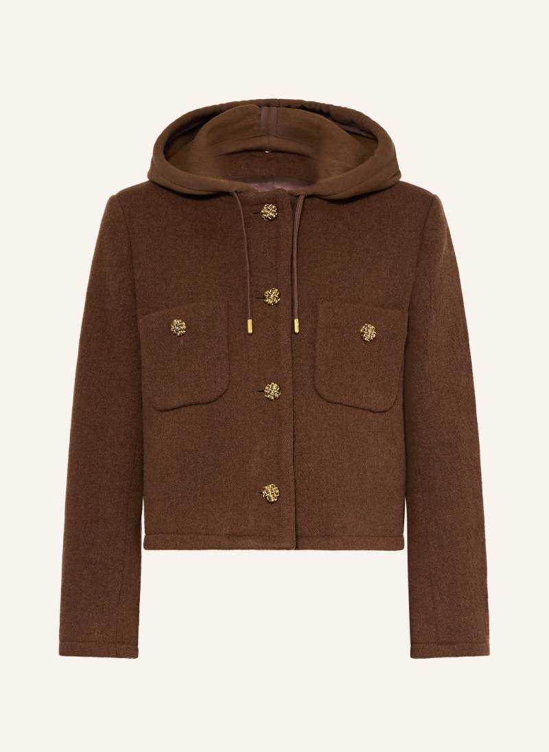 Ba&Sh Kastenjacke Mit Abnehmbarer Kapuze braun von BA&SH