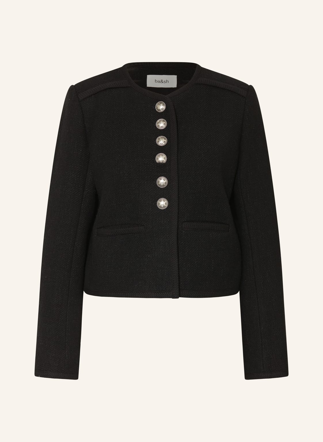 Ba&Sh Kastenjacke Polie Aus Tweed schwarz von BA&SH