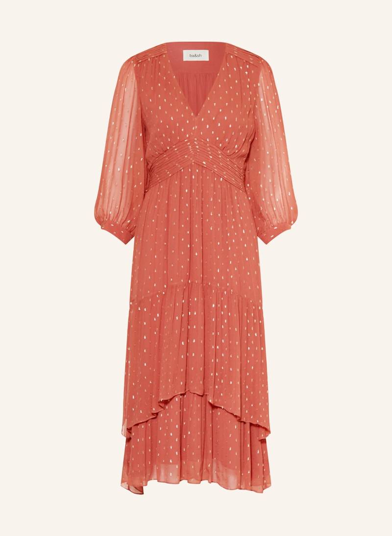 Ba&Sh Kleid Maia Mit Glitzergarn Und Rüschen rot von BA&SH