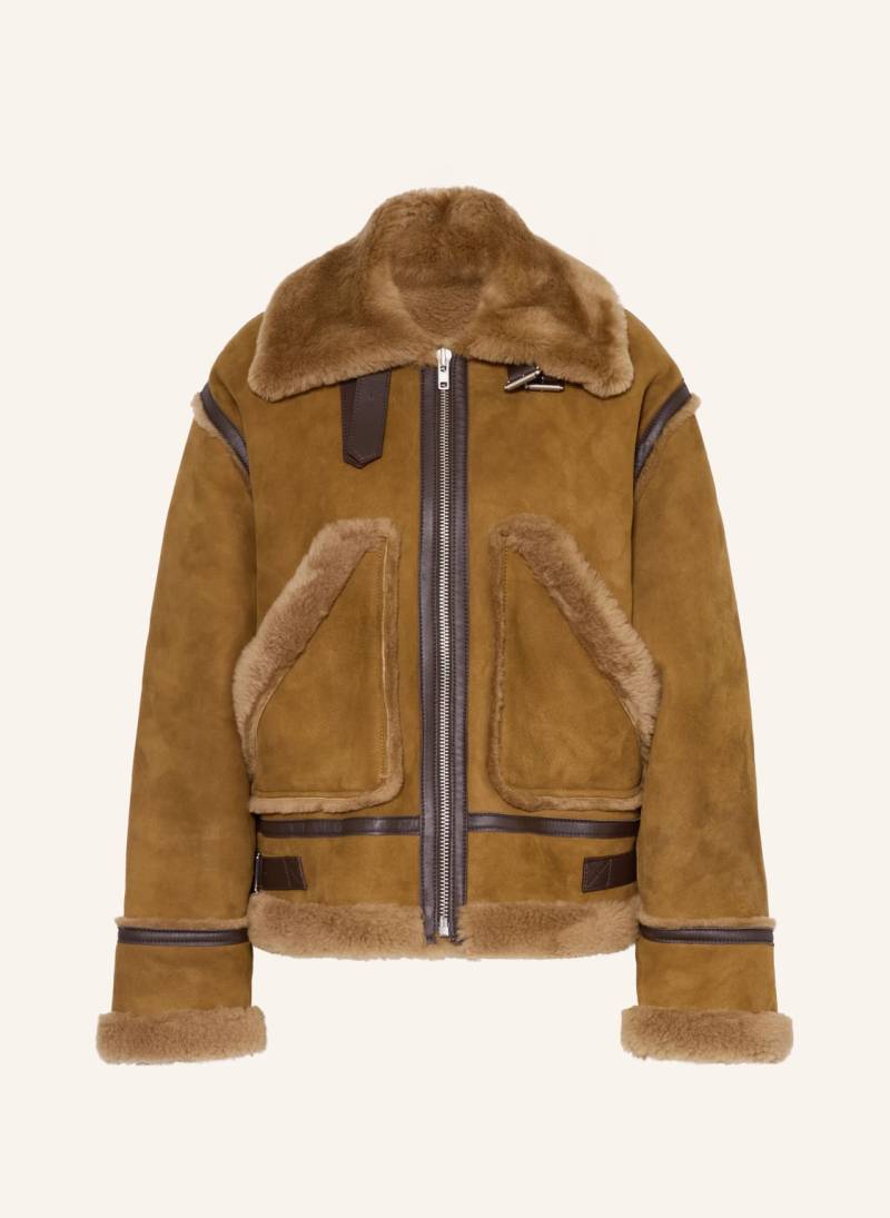 Ba&Sh Lederjacke Duli braun von BA&SH