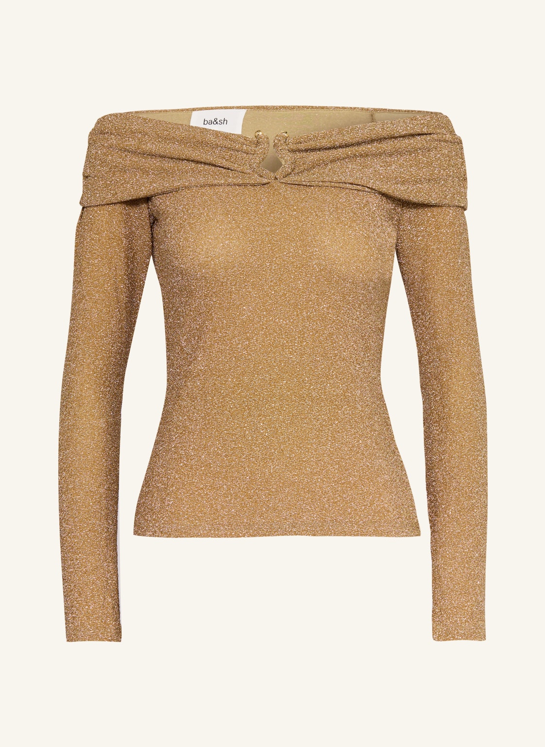Ba&Sh Off-Shoulder-Shirt Bai Mit Glitzergarn gold von BA&SH