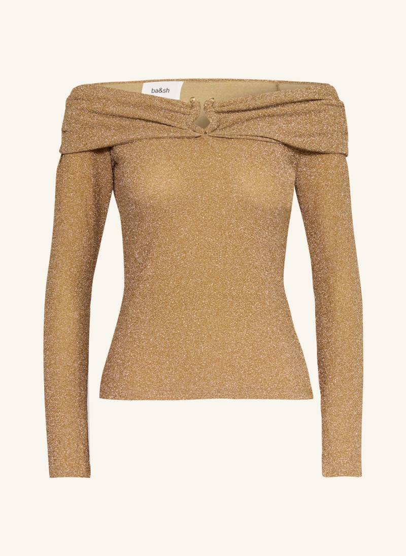 Ba&Sh Off-Shoulder-Shirt Bai Mit Glitzergarn gold von BA&SH