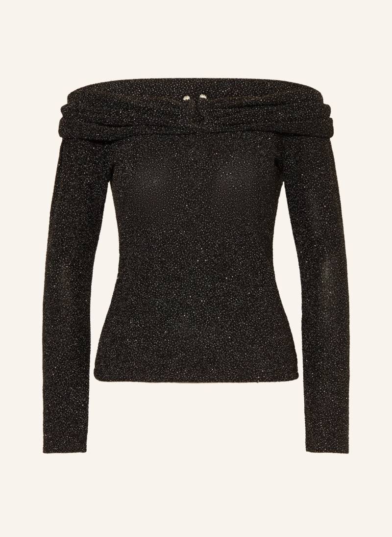 Ba&Sh Off-Shoulder-Shirt Bai Mit Glitzergarn schwarz von BA&SH