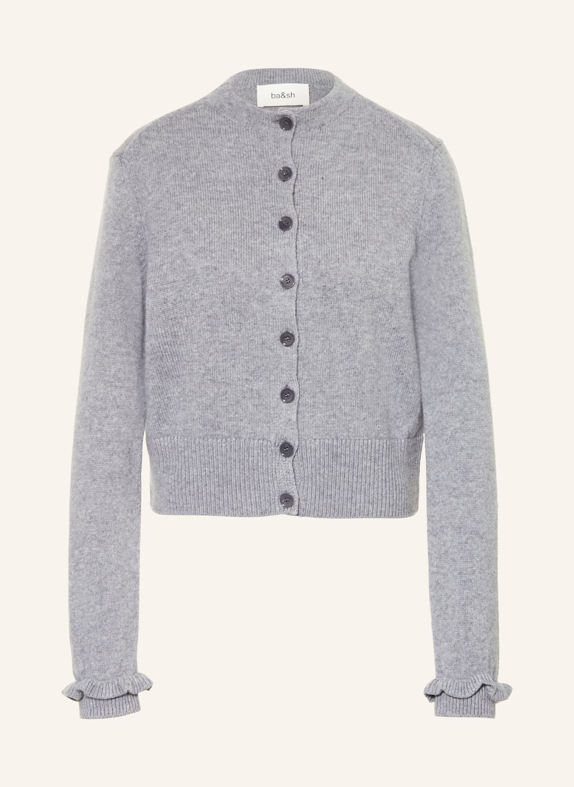 Ba&Sh Strickjacke Karante Mit Rüschen grau Ba&Sh Strickjacke Karante Mit Rüschen grau von BA&SH