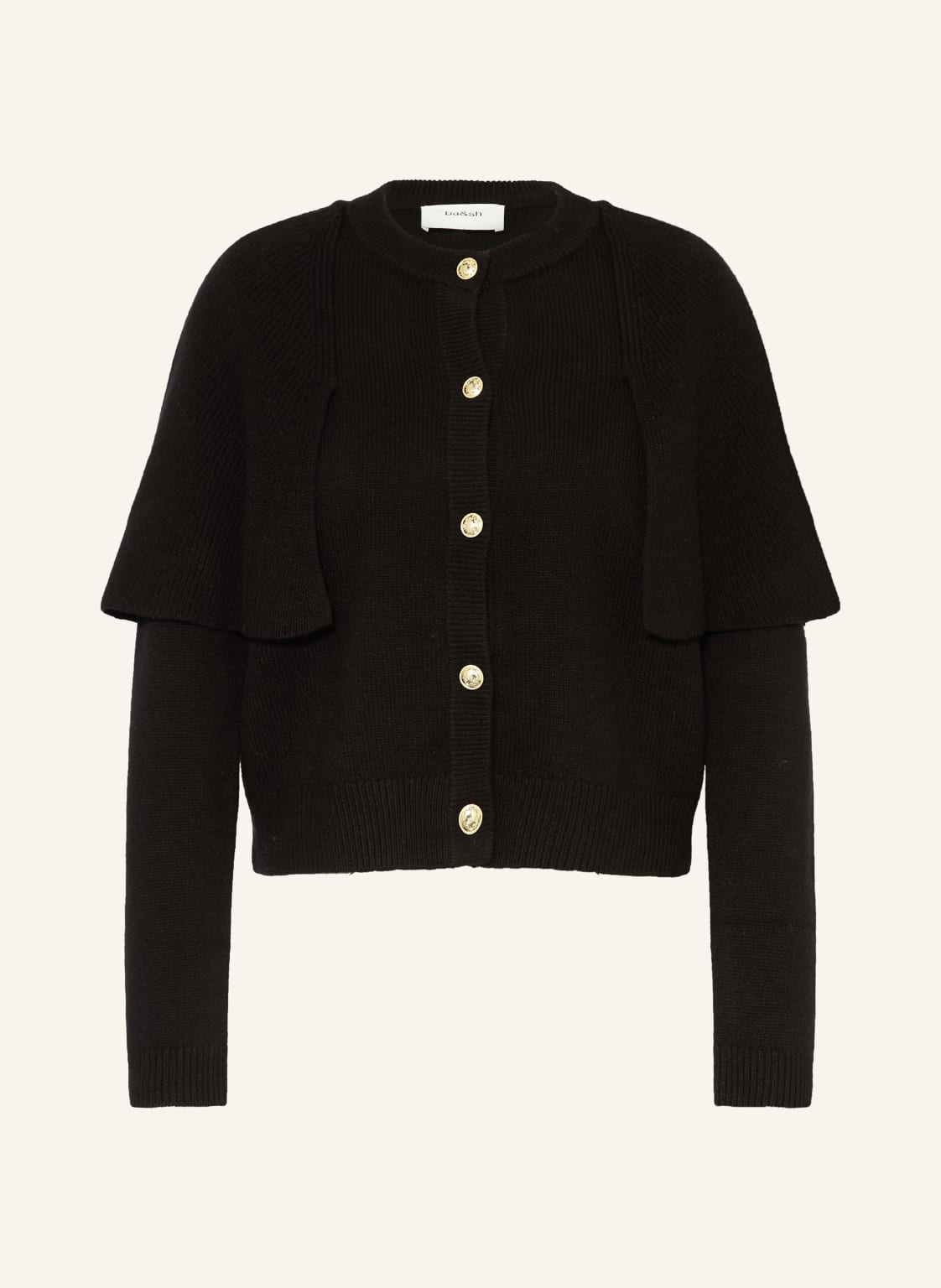 Ba&Sh Strickjacke Peggy Mit Volants schwarz von BA&SH