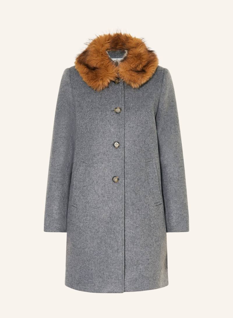 Ba&Sh Wollmantel Talling Mit Kunstfell grau von BA&SH