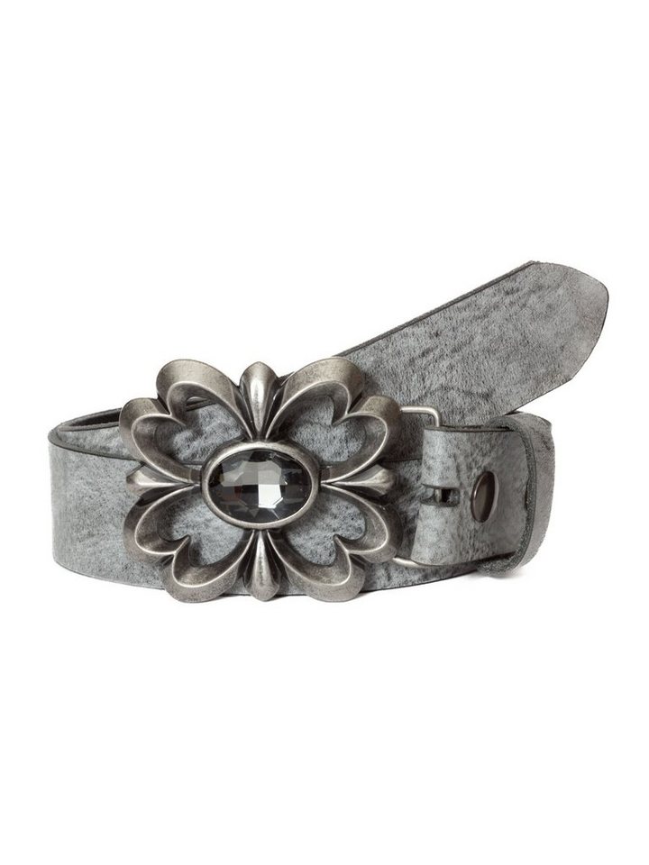 BA98-Cologne Ledergürtel mit austauschbarer Schließe mit grauem Stein von BA98-Cologne