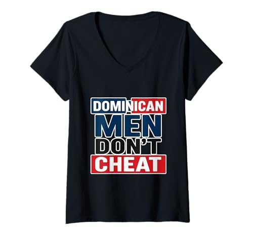 Damen Dominikanische Männer Don't Cheat – Flagge inspirierte Grafik T-Shirt mit V-Ausschnitt Damen Dominikanische Männer Don't Cheat – Flagge inspirierte Grafik T-Shirt mit V-Ausschnitt von BAAAAA Dominican