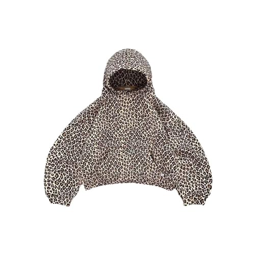 BAAFCL Oversized Leopard Print Hoodie für Damen, Cheetah Muster Streetwear, 2000er Jahre Pullover Sweatshirt, Kapuzen Y2K Graphic Hoodie(4XL,Top) von BAAFCL
