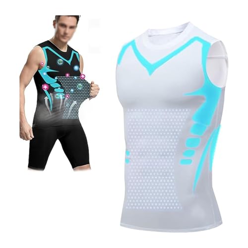 Ionische Haltungskorrektur Weste für Männer, Rücken Haltungskorrektur Stützbandage Ionisches Formendes T Shirt (Color : A-White, Size : M) von BAAFCL