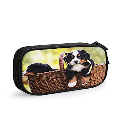 BAAROO Federmäppchen Berner Sennenhund Welpen, Große Kapazität Große Tasche Stifthalter Schule Liefert Schreibwaren Lagerung Organizer Geschenk fo, farbe, 5.0cm*10.5cm*20.5cm, federmäppchen von BAAROO