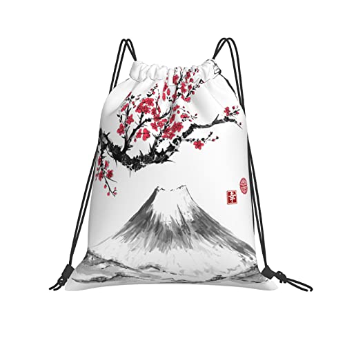 BAAROO Kordelzug Rucksack Japanische Kunst Kirsche Berg Sport Tasche Bequeme Lagerung Rucksack Wasserdicht Sport Rucksack Für Strand Picknick Einkaufen Männer, #1766 von BAAROO
