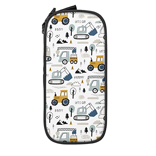 BAAROO Nette Autos LKW Bagger Bleistift Fall Große Kapazität Durable Bleistift Tasche Lagerung Stift Tasche mit Reißverschluss Beutel Box Stationäre Fall, farbe, 5.0cm*10.5cm*20.5cm, federmäppchen von BAAROO