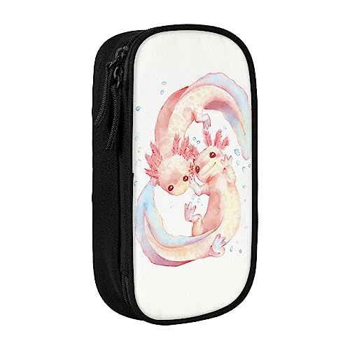 BAAROO Nette Kawaii Axolotl Rosa Aquarell Bleistift Fall Bleistift Halter Stift Beutel Schreibwaren Box Lagerung Organizer Tasche Rosa, farbe, 5.0cm*10.5cm*20.5cm, federmäppchen von BAAROO