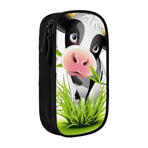 BAAROO Niedliche Kuh gedruckt große Federmappe, langlebige Bleistifttasche, tragbare Schreibwaren-Tasche, Schreibwaren-Organizer, farbe, 5.0cm*10.5cm*20.5cm, federmäppchen von BAAROO
