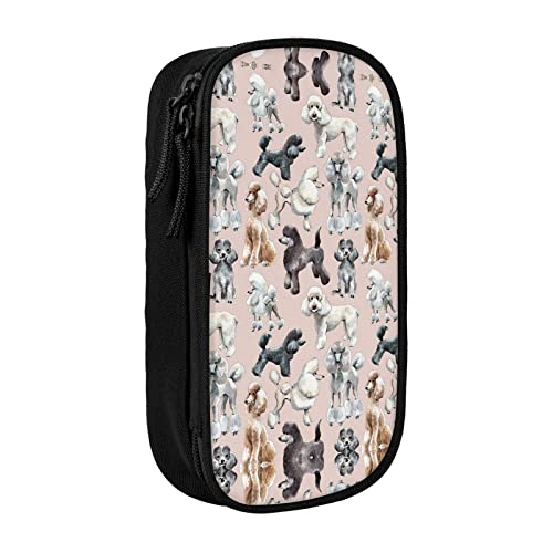 BAAROO Pudel Hunde Federmäppchen Große Kapazität Stifttasche Große Aufbewahrung Stifttasche Langlebig 3 Fächer, farbe, 5.0cm*10.5cm*20.5cm, federmäppchen von BAAROO