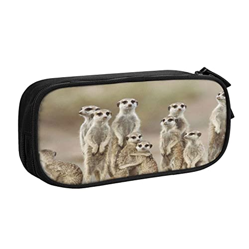 Federmäppchen Erdmännchen Familie Große Kapazität Bleistift Tasche Stift Fall Beutel Schreibtisch Organizer Federmäppchen für Jungen Mädchen Schule Studenten Bürobedarf, #404, 21x10.5x5cm von BAAROO
