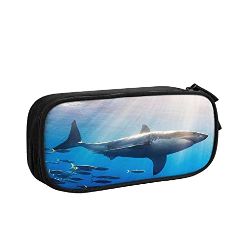 Federmäppchen Große Kapazität Bleistift Beutel Großer Weißer Hai 4 Bleistift Tasche Büro Stifthalter Organizer Schreibwaren Tasche für G, farbe, 5.0cm*10.5cm*20.5cm, federmäppchen von BAAROO