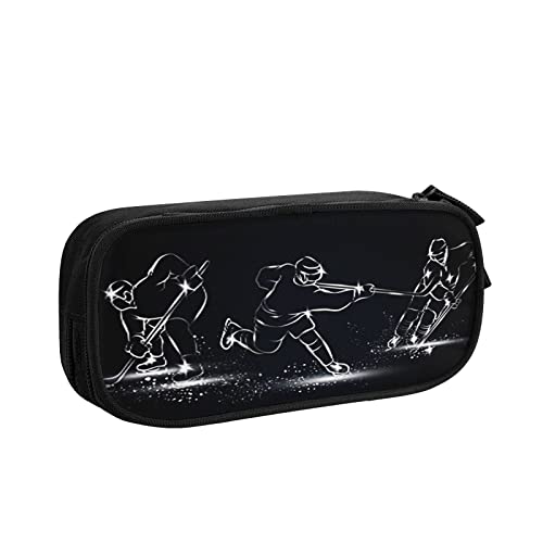 Federmäppchen Große Kapazität Federmäppchen Eishockey Spieler Bleistift Tasche Büro Stifthalter Organizer Schreibwaren Tasche für Mädchen Jungen A, farbe, 5.0cm*10.5cm*20.5cm, federmäppchen von BAAROO