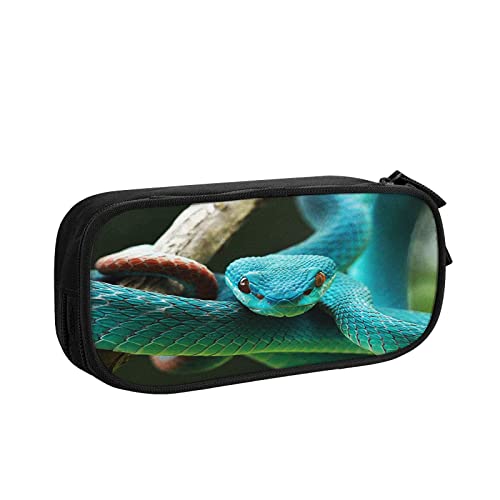 Federmäppchen Große Kapazität Federmäppchen Schöne Blaue Schlange Bleistift Tasche Büro Stifthalter Organizer Schreibwaren Tasche für Mädchen Jungen, farbe, 5.0cm*10.5cm*20.5cm, federmäppchen von BAAROO