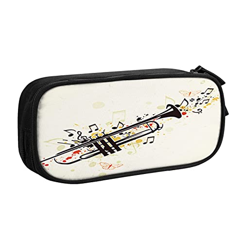 Federmäppchen Instrument Musik Trompete Noten Große Kapazität Bleistift Tasche Stift Fall Pouch Schreibtisch Organizer für Jungen Mädchen Kinder C, farbe, 5.0cm*10.5cm*20.5cm, federmäppchen von BAAROO