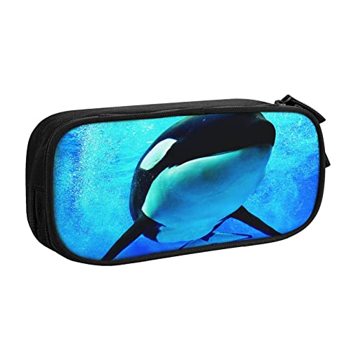 Federmäppchen Orca Killerwal Schwimmen Große Kapazität Federmäppchen Stifteetui Tasche Schreibtisch Organizer für Jungen Mädchen Kinder Kind, farbe, 5.0cm*10.5cm*20.5cm, federmäppchen von BAAROO