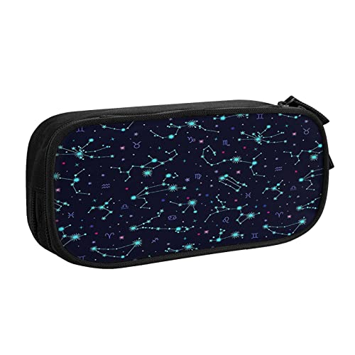 Federmäppchen Sternzeichen Konstellation Große Kapazität Bleistift Tasche Stifteetui Beutel Schreibtisch Organizer Federmäppchen für Jungen Mädchen, farbe, 5.0cm*10.5cm*20.5cm, federmäppchen von BAAROO